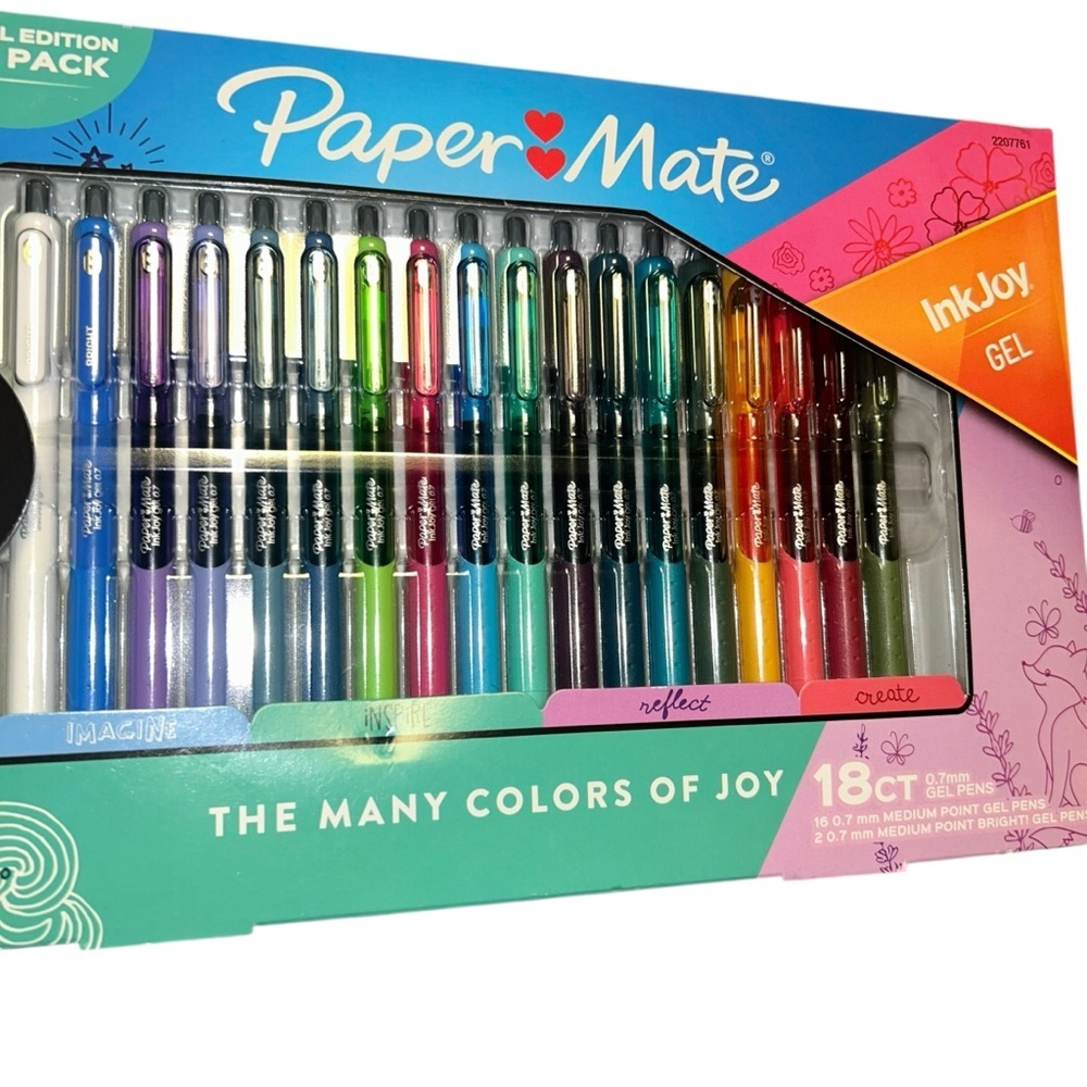 New Paper Mate InkJoy 18pk Gel Pens 0.7mm Medium Tip Multicolored Gift Pack c